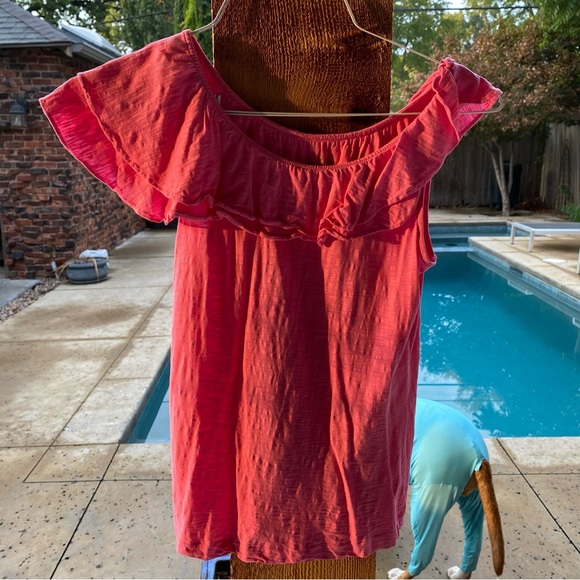 Lilly Pulitzer Asymmetrical Neckline Ruffle Tank Top - Picture 3 of 4